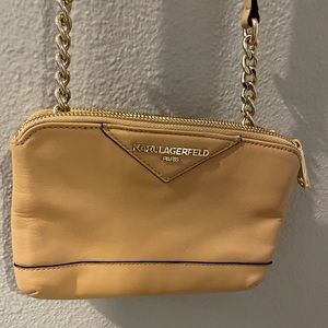Karl Lagerfeld crossbody purse in beige / cream